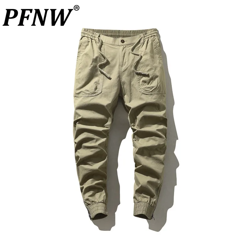 

PFNW Spring Autumn New Casual Cargo Pants Men's Outdoor American Functional Leggings Tide Overalls Multi Pocket Trousers 12Z5032