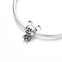 Red Series Dumbbell Fitness Heart Cola Mickey Minnie Dangle Charms Beads 925 Sterling Silver Fit Original Bracelet Women Jewelry 2
