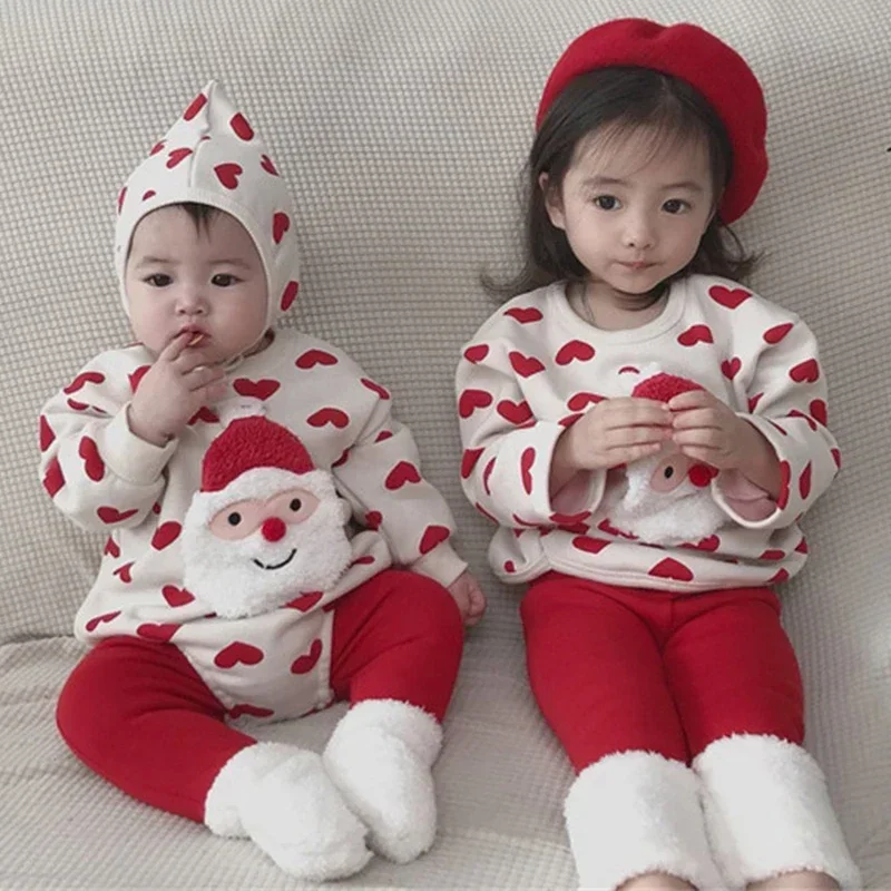 

Рождественская детская одежда, Рождественский флисовый комбинезон для малышей, новый год, снеговик, любовь, Детский комбинезон с длинным рукавом и шапочкой, наряды