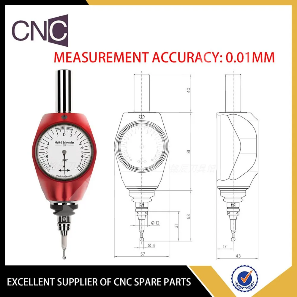 

German original Mahr3D edge finder pointer type 16 handle Marr 359550 red probe three-dimensional sub-pointing stick