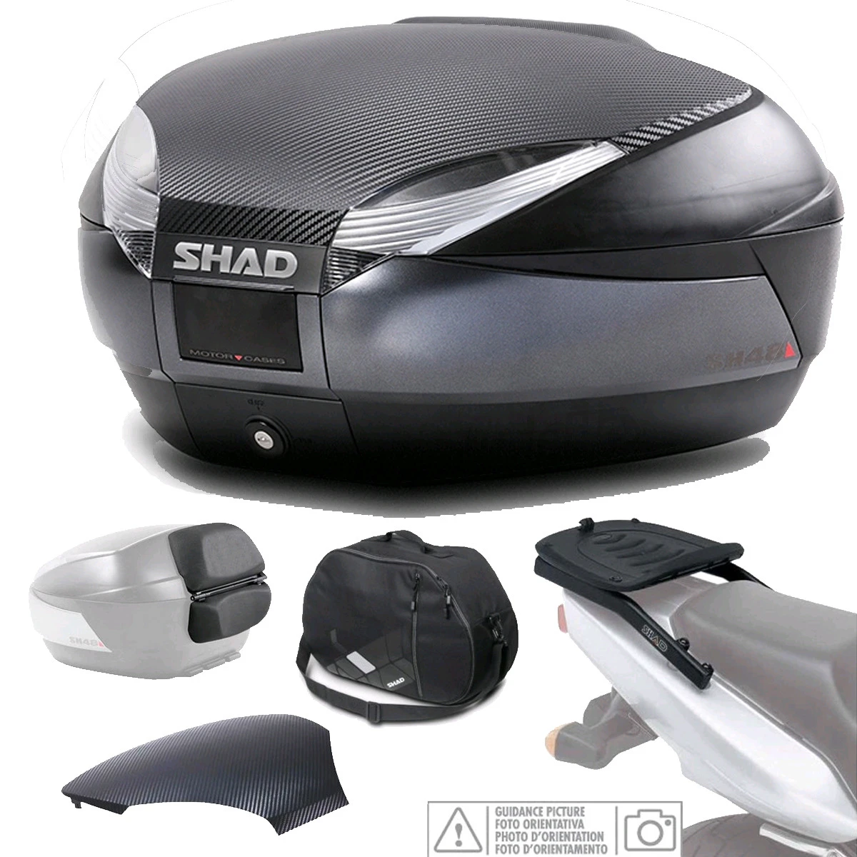 Kit shad 1747 kit fijacion y maleta baul trasero gris oscuro + respaldo bolsa + sh48 compatible con suzuki gsx 750 f 2| | - AliExpress