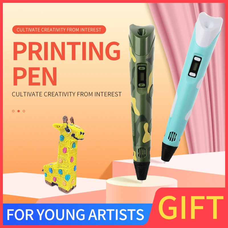 3D Pen LCD Screen 3D Printing Pen PLA Filament Creative Birthday