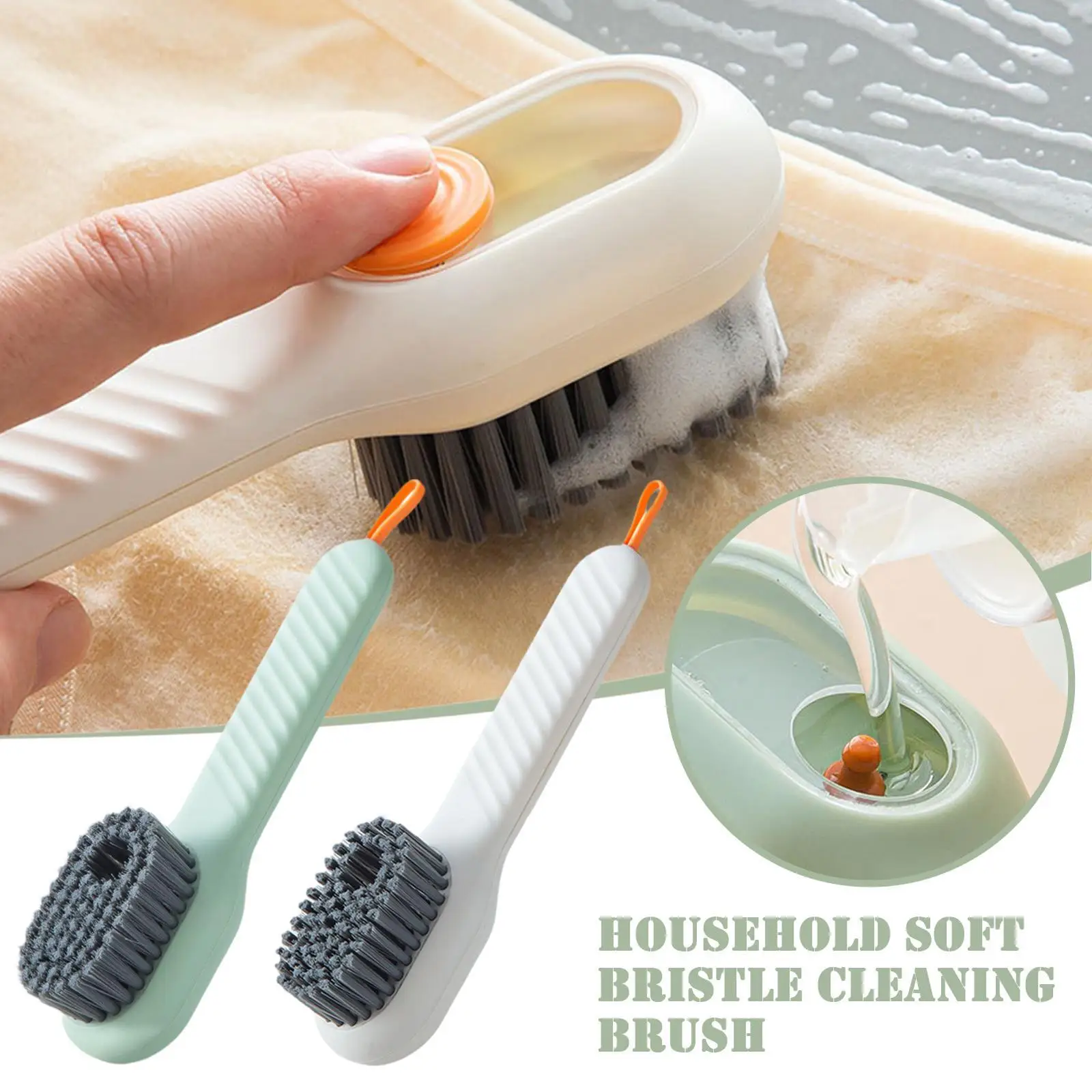 Shoe Cleaning Brushes Multifunction Soft Bristled Liquid Brush Long Handle Shoe Clothing Board