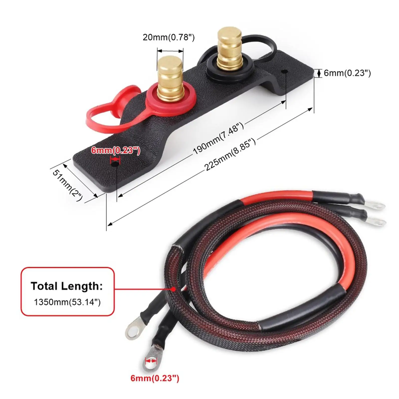 Remote Battery Terminals with Mounting Bracket UTV ATV Lawn Mowers Post Connector Battery Jump Post Remote Battery Charging Post