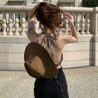 Camisole Summer Women's Retro Print Halte Bandage Slim Sexy Exposure Navel  Tank Tops - Image 6