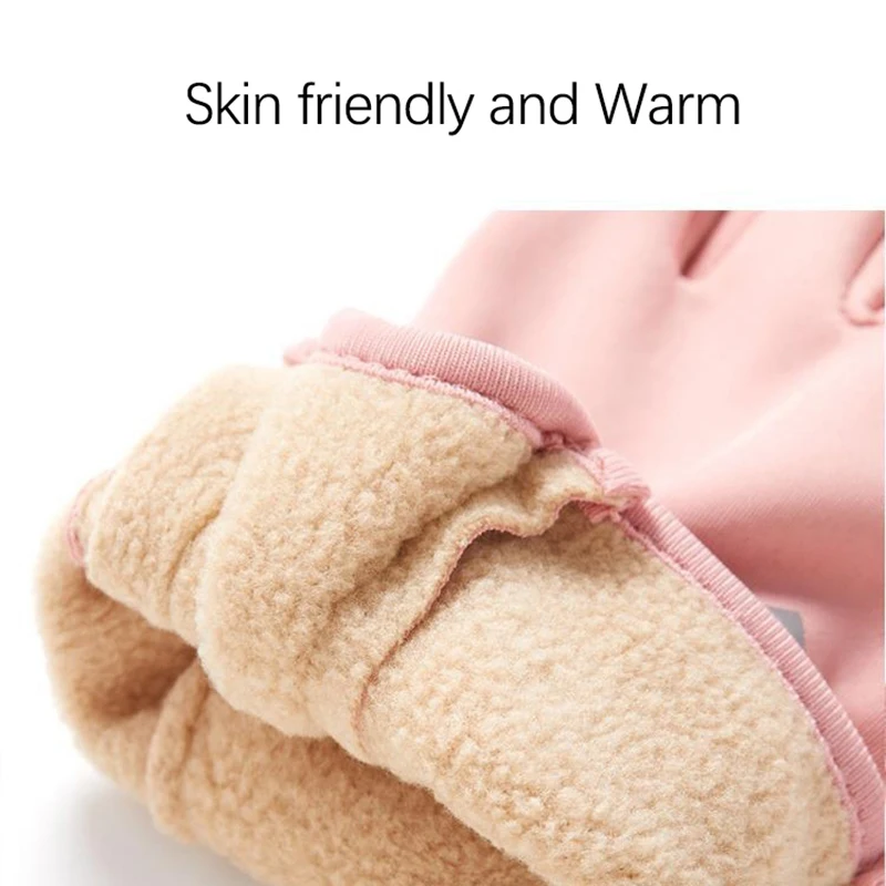Cute Children's Warm Gloves Boys Girls Winter Outdoor Cycling Skiing Skating Fleece Kids Waterproof Skin Friendly Student Gloves 6