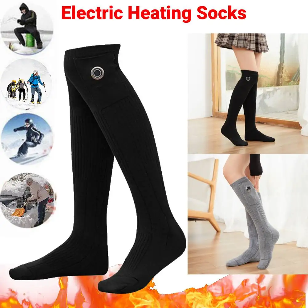 Women Men Electric Heating Socks Rechargeable Battery Winter Heated