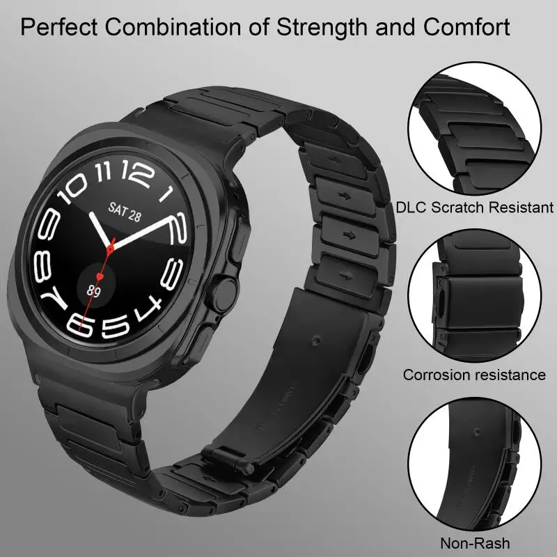 Edelstahlarmband für Samsung Galaxy Watch Ultra 47 mm, keine Lücken, Ersatzarmband für Samsung Galaxy Watch 7 Ultra 47 mm – Detail 14