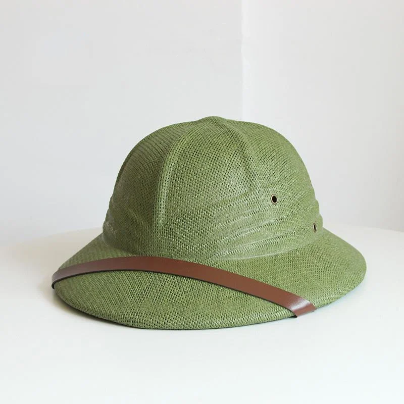 Vietnam War Army Hat Women Men British Explorer Straw Helmet Summer Boater Bucket Sun Hats Unisex Jungle Miners Cap beach hat women sun hat