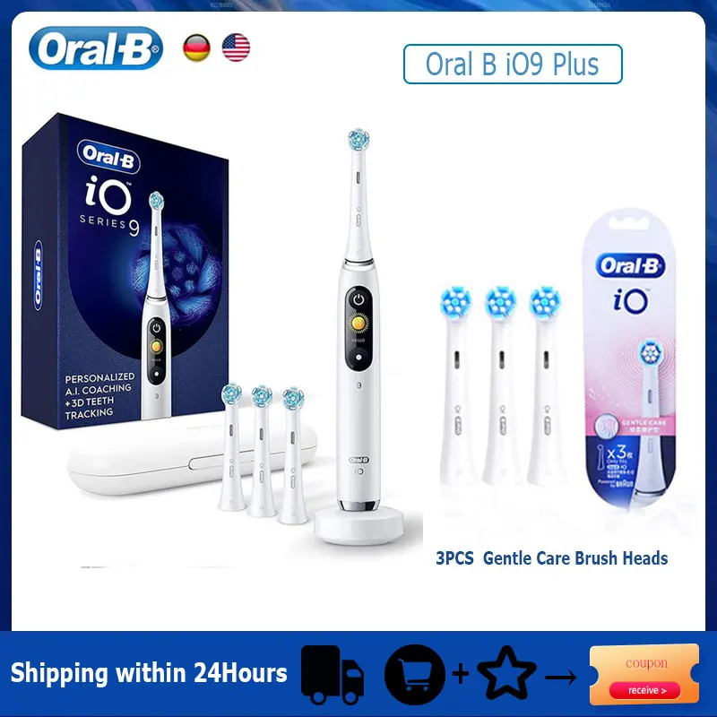 

Oral-B IO9 Plus Electric Toothbrush Bluetooth Smart Timer 7Modes Personalized AI Coaching 3D Teeth Tracking Deep Clean for Adult