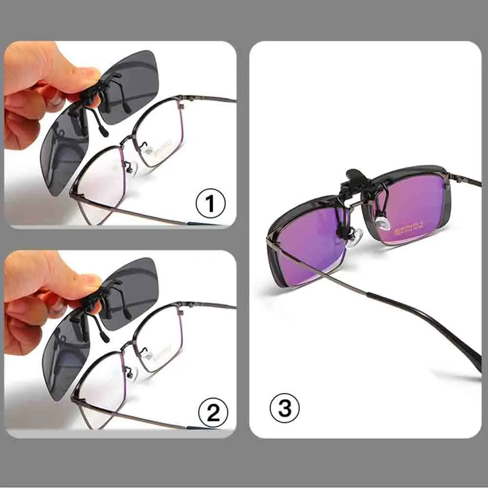 Gelbe Clip-On-Sonnenbrille, polarisierte Nachtsicht-Fahrbrille, blendfreie UV400-Brille für verschreibungspflichtige Gläser, für Männer und Frauen – Detail 5