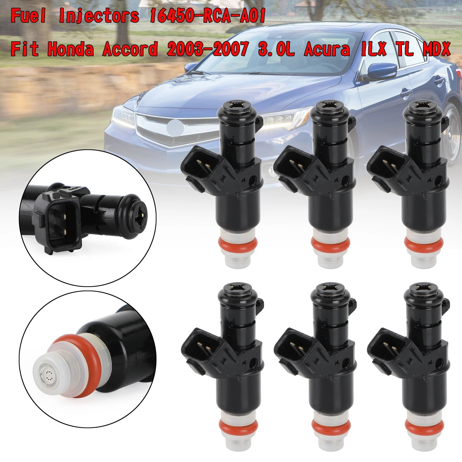 

Artudatech 6PCS Fuel Injectors 16450-RCA-A01 Fit For Honda Accord 2003-2007 3.0L Acura ILX Car Accessories