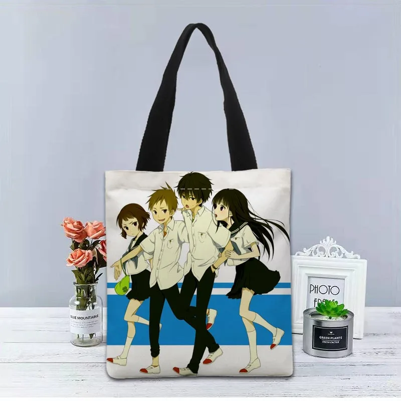 

Сумка на заказ Аниме Hyouka, холщовые сумки-тоут, хозяйственная дорожная Повседневная Полезная сумка через плечо, женская сумка 0629