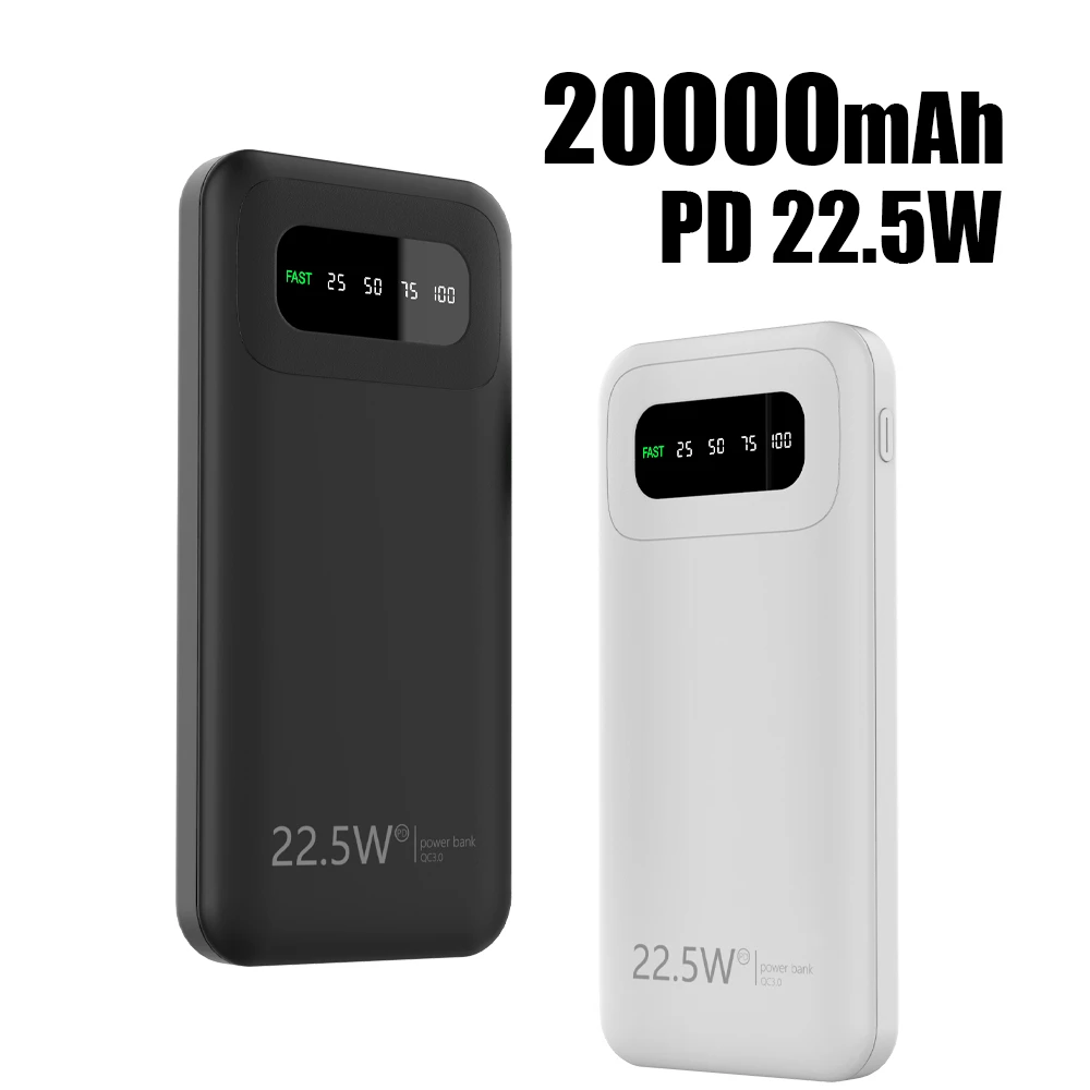 20000mAh 22.5W Power Bank Fast Charging Portable Powerbank Type C PD