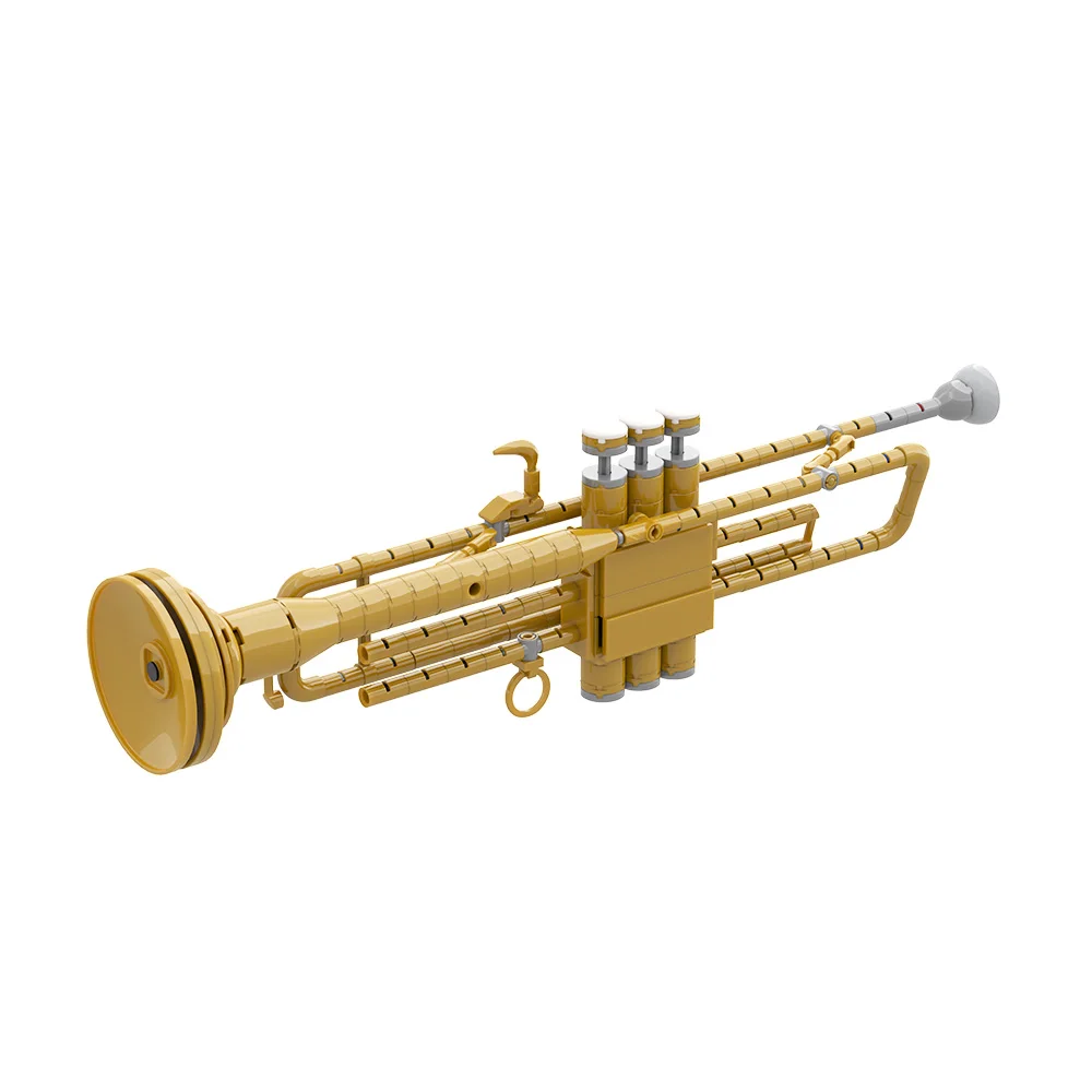 Gobricks MOC Tromba con pistoni funzionanti Building Blocks Modello gioca Strumenti musicali Mattoni fai da te Giocattolo assemblato Regalo per bambini