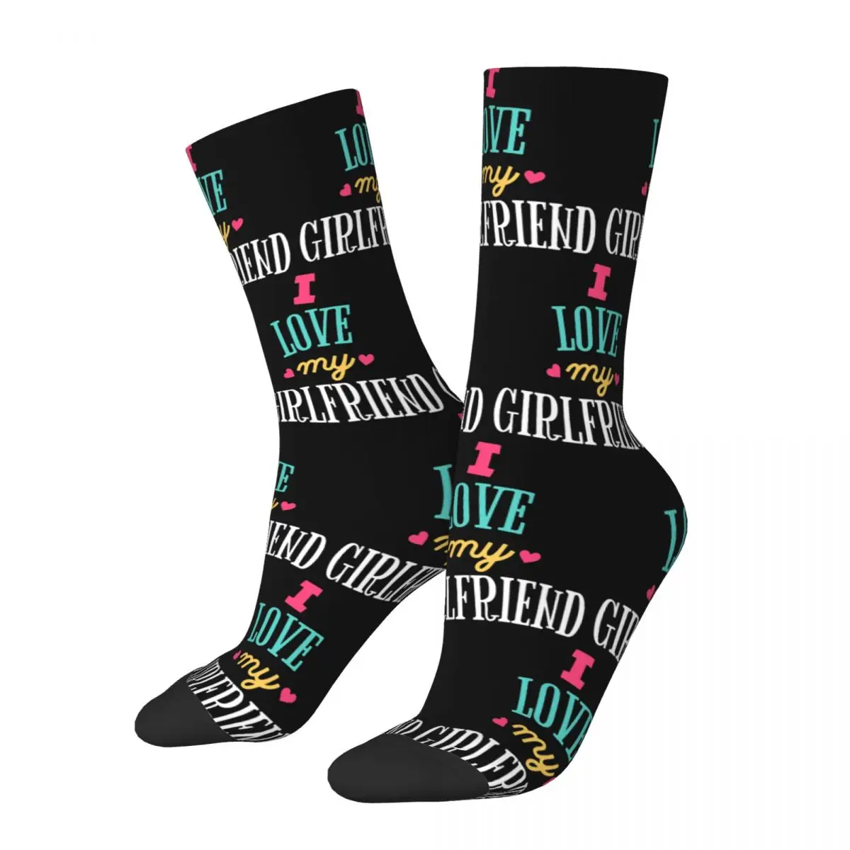 

I Love My Girlfriend Socks Harajuku High Quality Stockings All Season Long Socks Accessories for Unisex Birthday Present