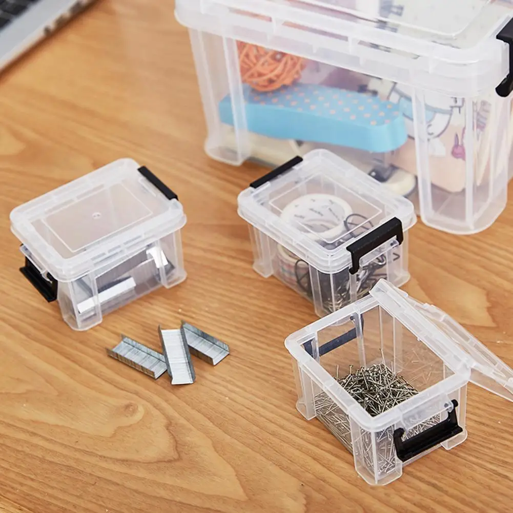 

Mini Plastic Box Rectangular Box Translucent Box Jewelry Storage Case Sundries Container Handicrafts Box Clear Storage Box