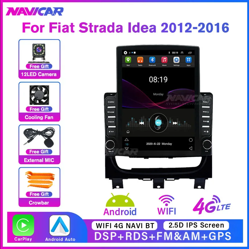 2Din Android10 Autoradio Per Fiat Strada Idea 2012-2016 Lettore Video Multimediale Per Auto Navigazione Gps Carplay Ricevitore Stereo Dsp