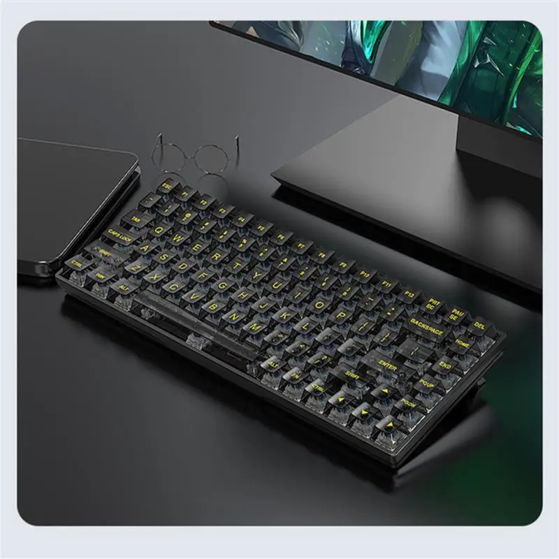 

K840 RGB Hotswap Custom Keyboard 84 Key Type-C Wired Mechanical Keyboards 80% Gaming Transparent Keyboards For Gamer PC Desktop