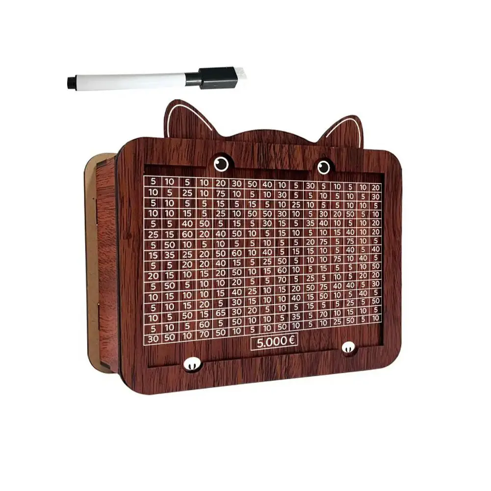 Houten spaarpot met spaardoel voor contant geld_voghion.com