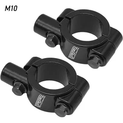 Premium Dual - Finish Motorcycle Rear View Mirror Holders - Set of 2 (Black M10 PPR)