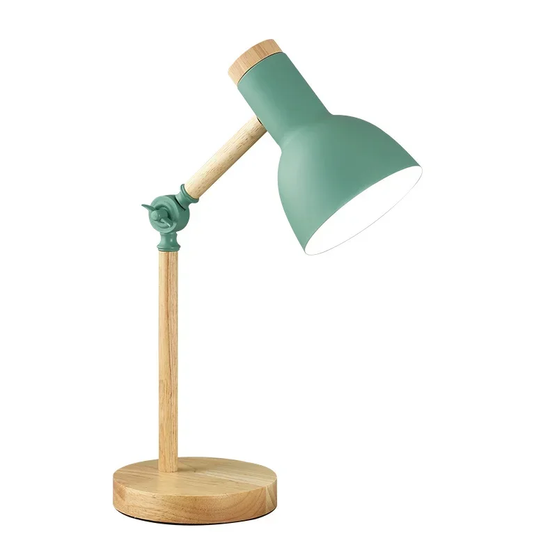 

Nordic Wooden Art Iron Desk Lamp Creative Folding Simple Desk Lamp Eye Protection Reading LED Light Living Room Home Decor