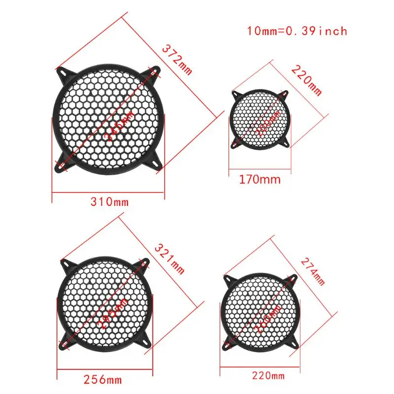 

Hexagon Hole Speaker for Protection Cover Loudspeaker Protective Mesh Cover 6 Inch 8 Inch 10 Inch 12 Inch Stereo