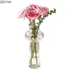 Green Glass Vase Flowers Pots Hydroponic Flower Vessels Desk Decoration Flower Arrangement  Floral Vases Room Aesthetic Decor 6
