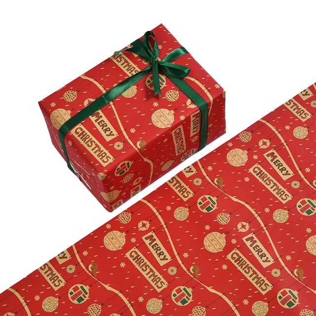 Papiers d'emballage cadeau nouvel an noël, 4 pièces/lot, papier artisanal  pour emballage cadeau - AliExpress
