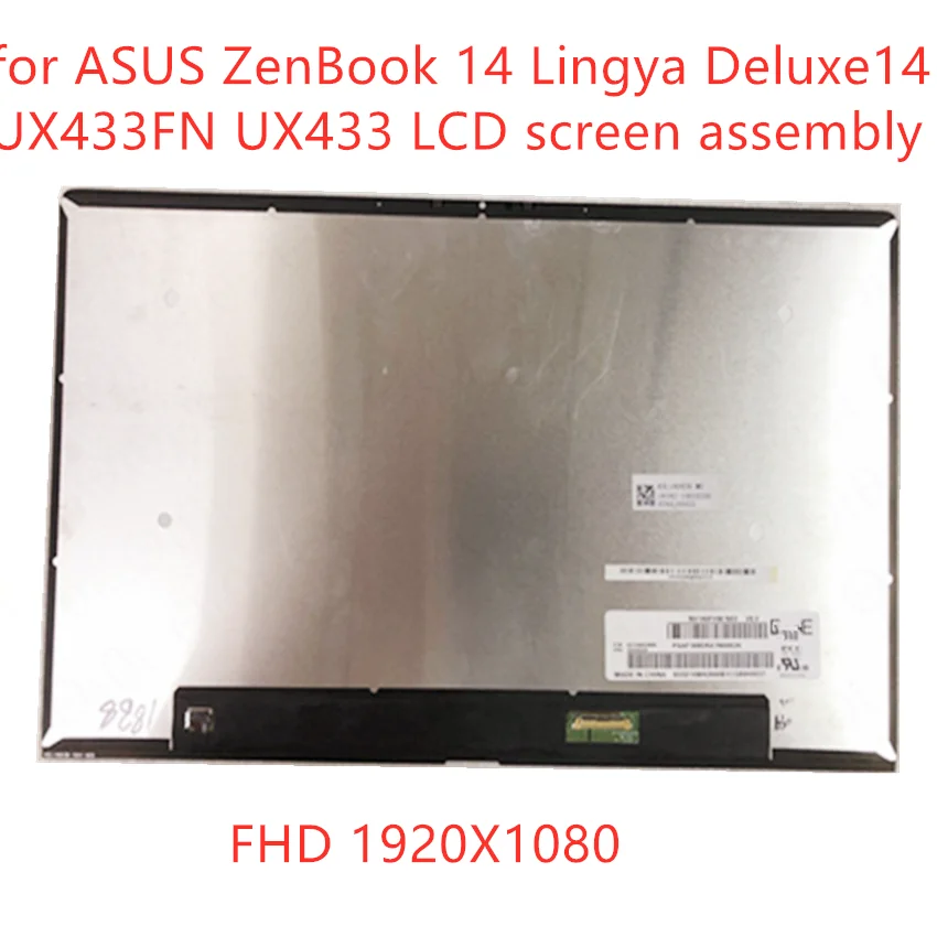 

ЖК-дисплей 14 дюймов 1920X1080 IPS для ASUS ZenBook 14 Deluxe U4300F UX433FN UX433FA UX433F UX433 NV140FHM-N63, ЖК-экран в сборе