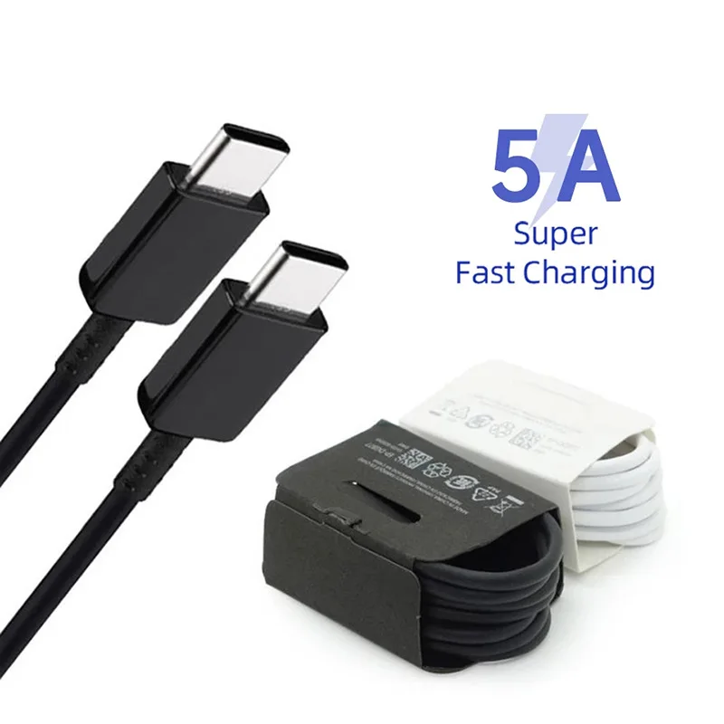 500pcs 5A Pd Usb 케이블 45W 유형 C-유형 C 초고속 충전 Cabel Galaxy S24 S23 S22 5g S20 Note 20 10 A50 충전기 코드