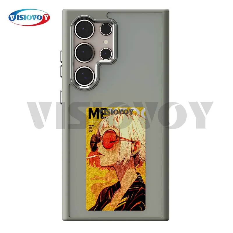 

4 Colors Battery Free Smart ink NFC Function Phone Case for Samsung Galaxy S24 S23 Ultra DIY Picture Cartoon Girls Covers Fundas