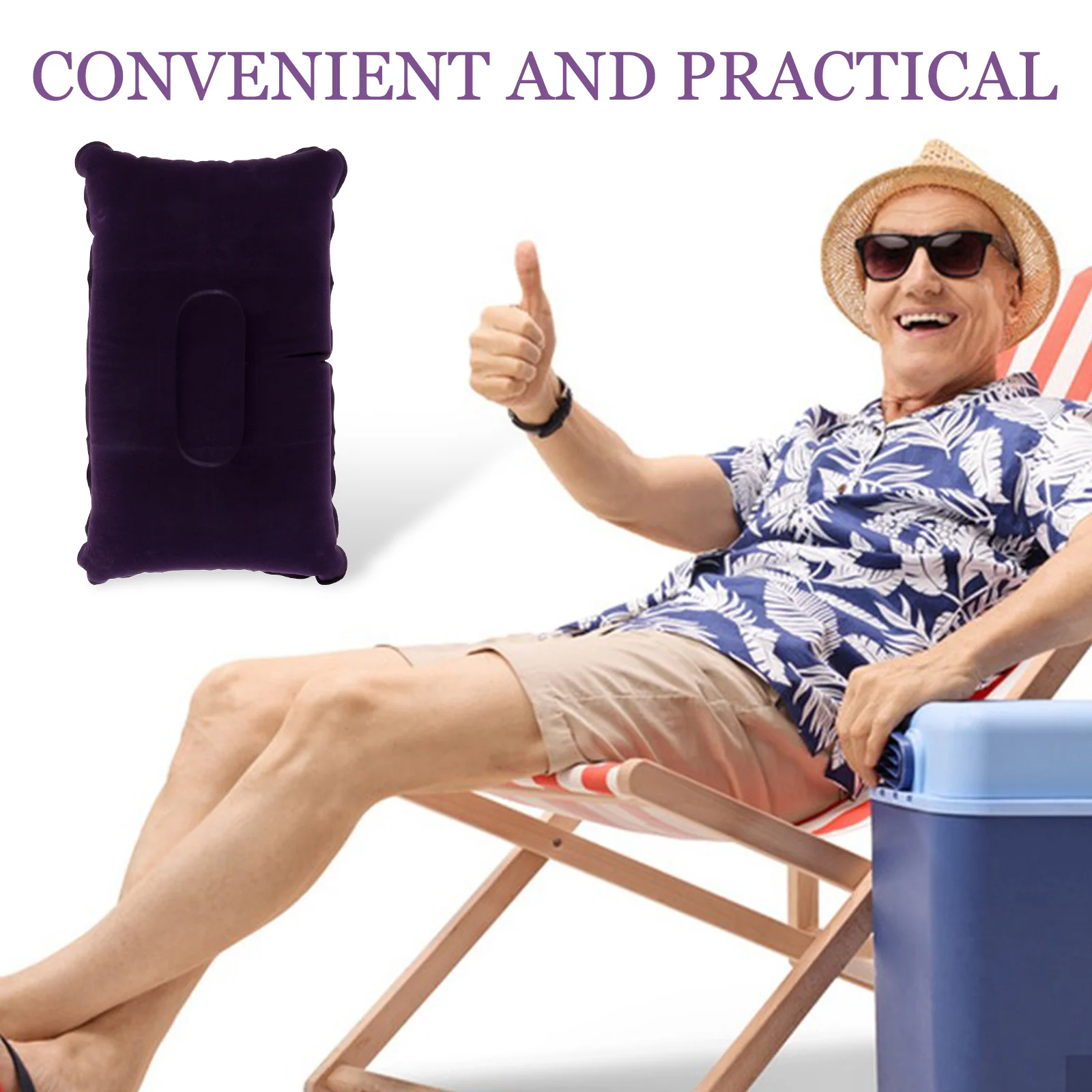 Camping Pillow Pillows For Sleeping Ergonomic Inflating Car Foam Outdoor Travel Portable Protect The Neck 6