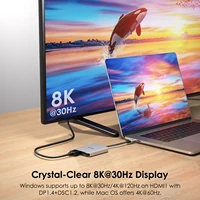 WAVLINK USB C to HDMI Dual Display Adapter Dual 4K@60Hz 3-In-1 HDMI Adapter with 95W Power Delivery for MacBook Pro/Air Laptops 2