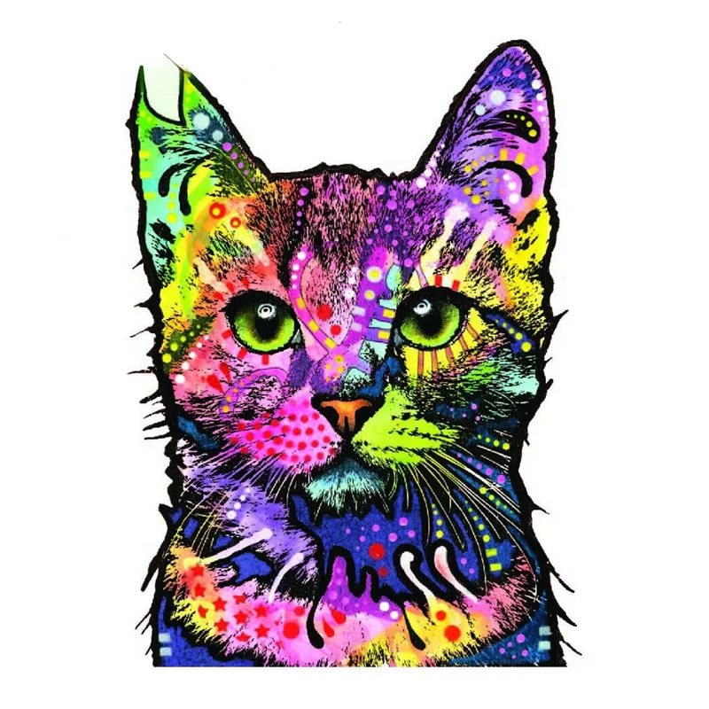 

M439# 13CM/17CM Self-adhesive Decal Cat Color Car Sticker Waterproof Auto Decors on Bumper Rear Window Laptop