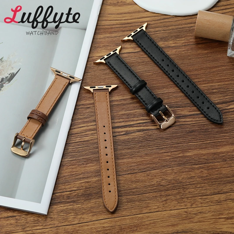 รูปสินค้า สายนาฬิกาหนังนุ่มโรสโกลด์ สำหรับ Apple Watch หญิง