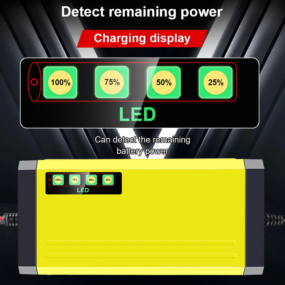 Full Automatic Car Battery Charger 12V 2A Intelligent Fast Power Charging 3 Stages Lead Acid AGM GEL Battery Chargers - 2