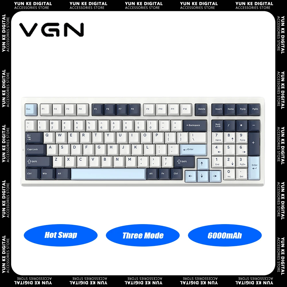 

VGN S99 Wireless Mechanical Keyboard Three Mode Dynamic RGB Hot Swap 99 Keys Gaming Keyboard 6000mAh Gasket Pc Gamer Mac Office