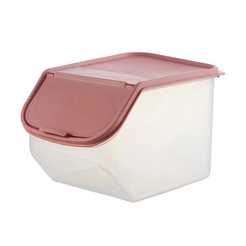 Dried Food Storage Sealed Box With Measuring Cup Plastic Kitchen Cereal Flour Rice Bean Grain Container Organizer-Pink | Дом и сад