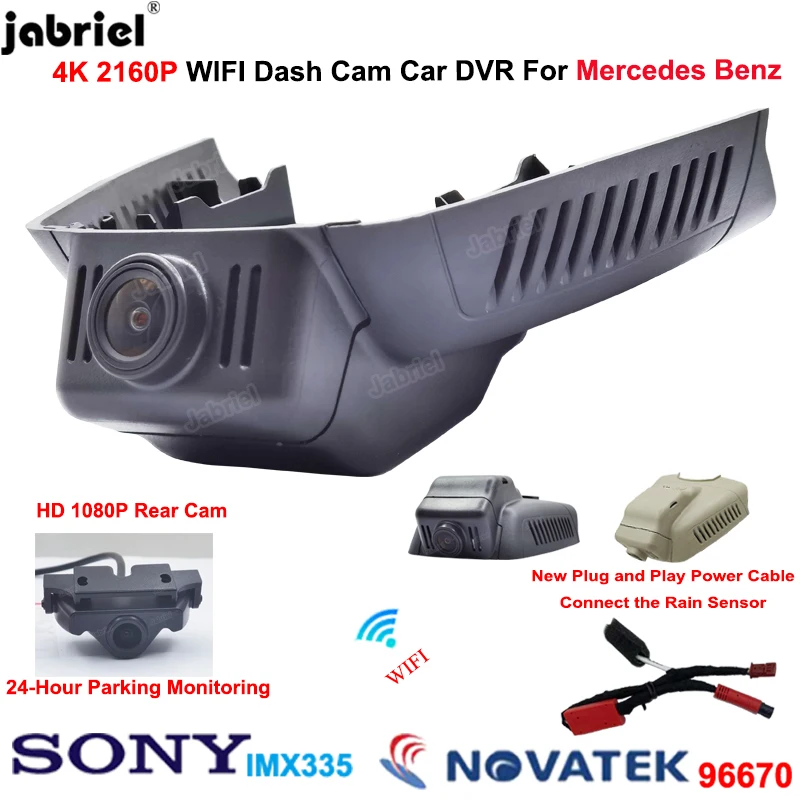 

4K Wifi Dash Cam Car Dvr Dual Lens Video Recorder for Mercedes Benz C Class w203 w204 E Class w211 w212 for Mercedes GLK X204