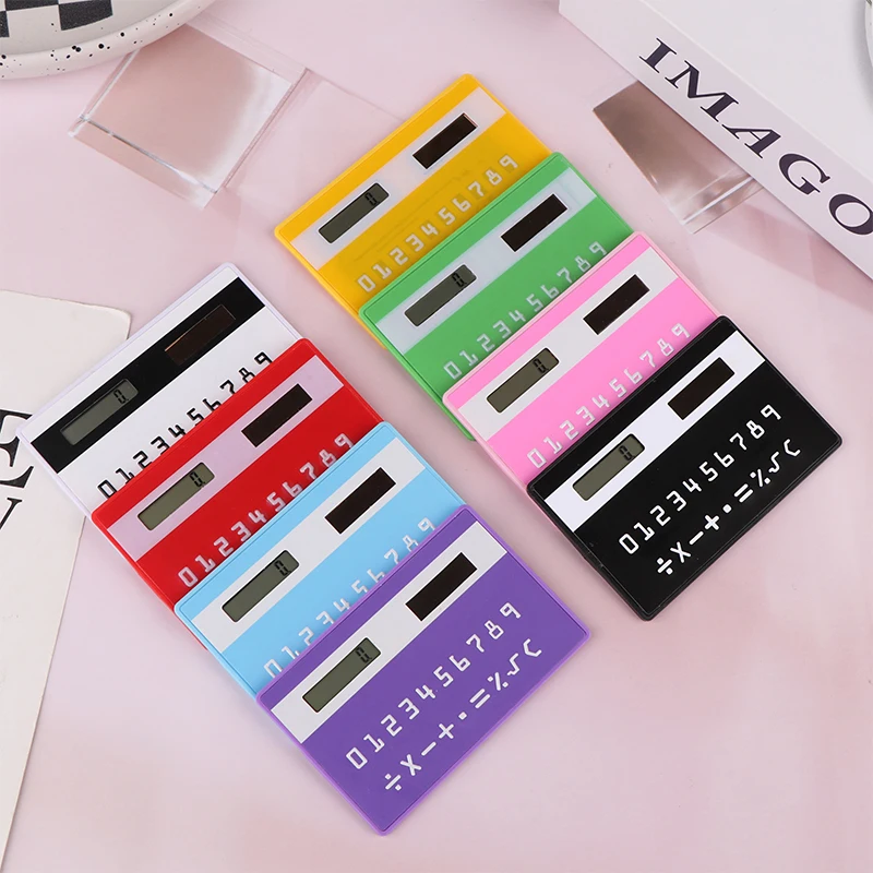 1pc Solar 8 Digit Calculator Student Mini Calculator Portable Slim Calculator Stationery Math Toys School Electronics Calculator - 3