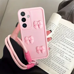 3D Butterfly Bow Hand Strap Phone Case Back Cover for OPPO A6S 4G 5G (Wine)