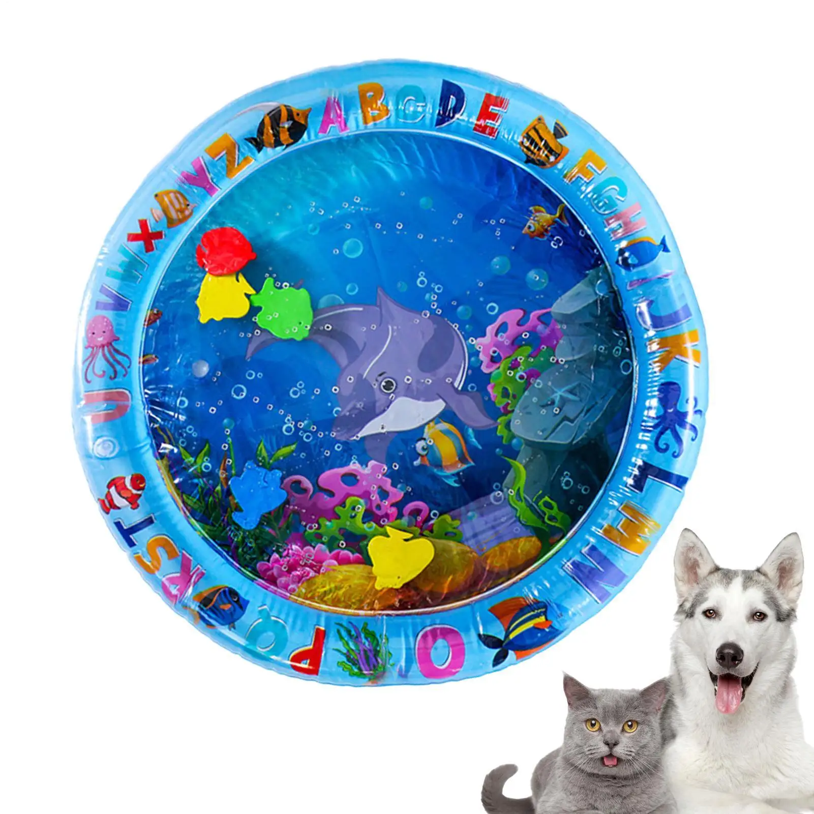Water Sensory Play Mat Thickened Inflatable Water Mat For Cat And Dog Pet Playmat With Fish Sea Ocean Theme Sensory Toy Water - 6