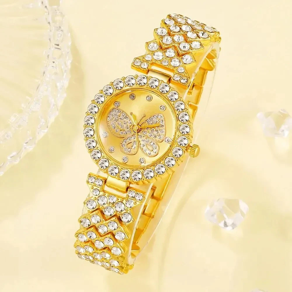 Women's Butterfly Dial Steel Bracelet Quartz Watch women watches