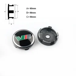 4 - Piece Car Wheel Center Cap Set - Premium Rim Cover Stickers for Enhanced Style and Protection (60mm V Wheel caps)