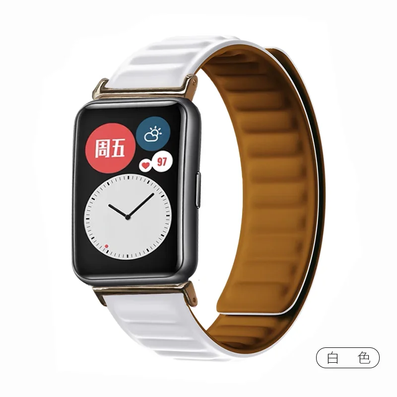 

Silicone Loop Watch Strap For Huawei Watch Fit Strong Magnetic Watch Band for Huawei Watch fit Sport Soft Rubber Straps Bracelet