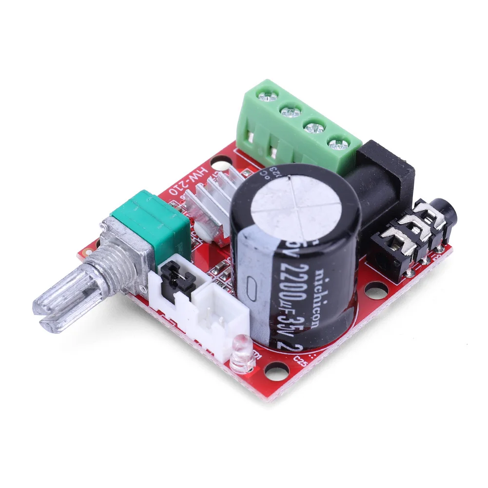 PAM8610 오디오 리시버 앰프 보드 모듈 부품, 듀얼 채널 2x10W 디지털 음악 앰프 모듈, DC 8V-12V 3.5mm 입력 잭
