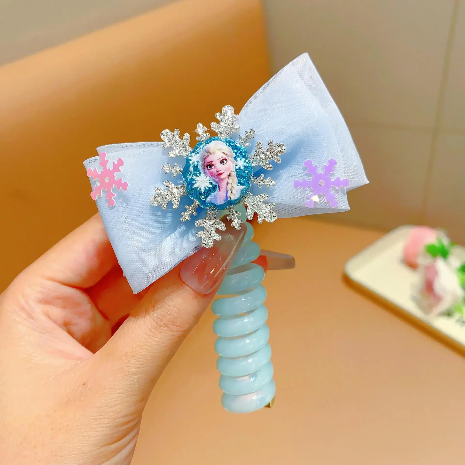 Disney Elsa Phone Line Hair Tie Ponytail Artifact, Simple Headband, Rubber Band Hair Accessory