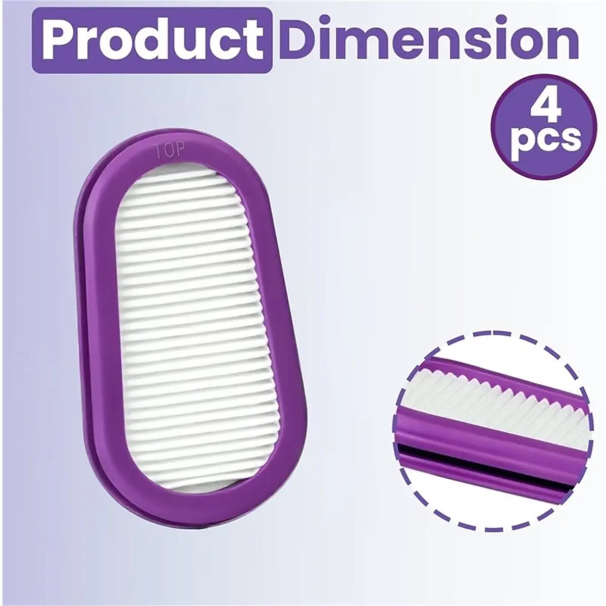Paquet de 8 filtres P100 pour SPR321, protection particules fines, vue de profil
