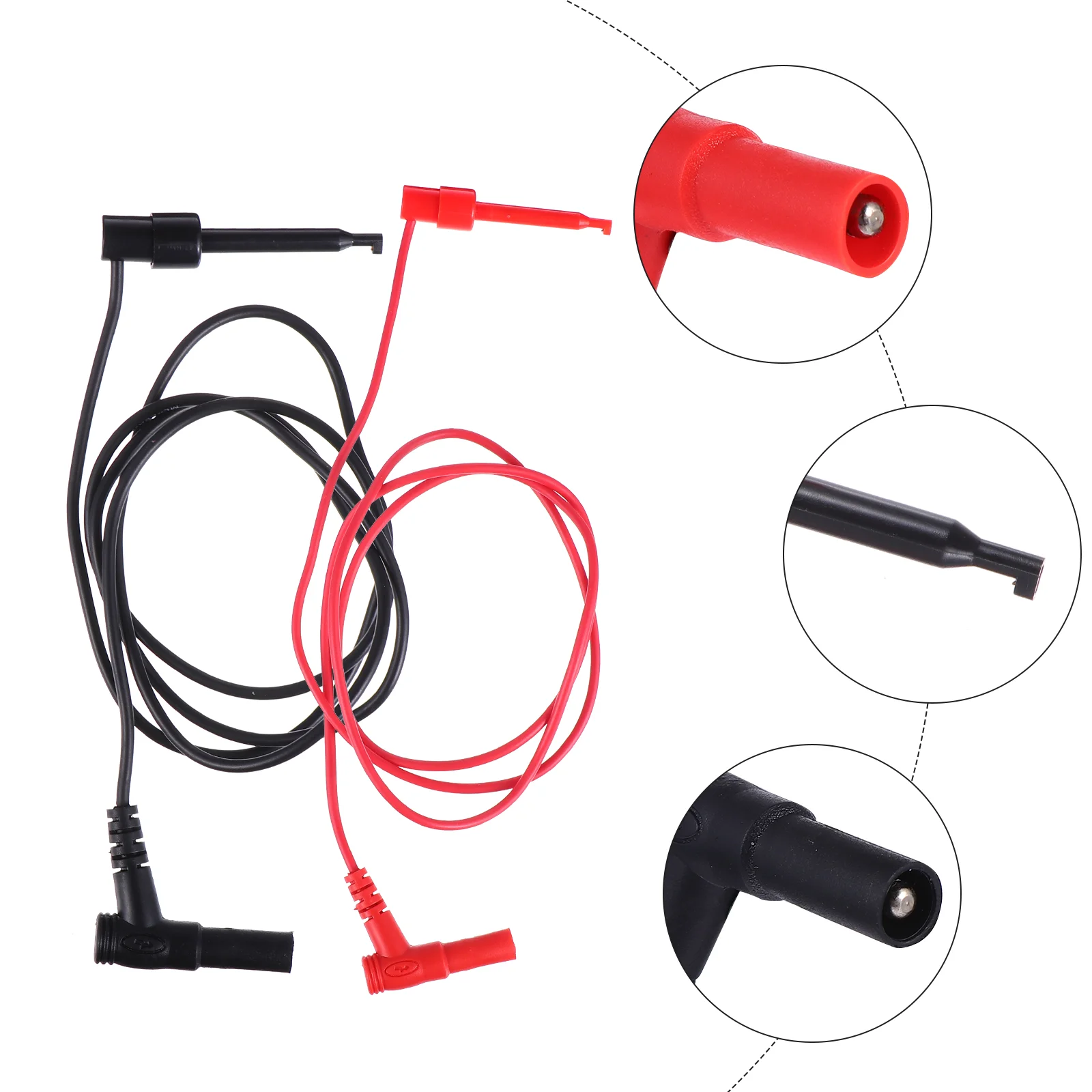 

2 Pcs Plug Test Hook Hooks Clips Probe Multimeter Lead Precision Circuit Tester Leads Cable Electrical